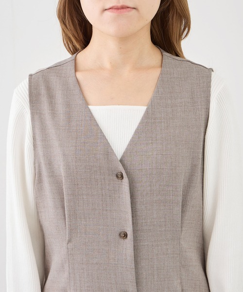 ROPE' PICNIC（ロペピクニック）の「【低身長・小柄さんサイズ】ウエストタックジャンパースカート（ジャンパースカート・レディース・ネイビー/グレー系その他/ベージュ系その他2・FREE）」の16枚目の写真