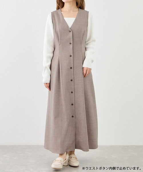 ROPE' PICNIC（ロペピクニック）の「【低身長・小柄さんサイズ】ウエストタックジャンパースカート（ジャンパースカート・レディース・ネイビー/グレー系その他/ベージュ系その他2・FREE）」の8枚目の写真