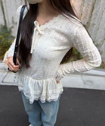Airy Lace Ribbon Top