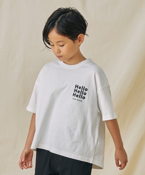 FOV(フォブ)の「FOV/フォブ Hello Tシャツ(Tシャツ/カットソー・キッズ・ホワイト/ブラック/サックスブルー・XL/L/M/S)」の4枚目の写真
