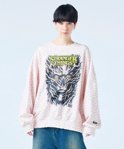 Little sunny bite（リトルサニーバイト）の「littlesunnybite/リトルサニーバイト/stranger floral sweat top（スウェット・レディース・ブルー/ホワイト/ピンク・M/S）」の2枚目の写真