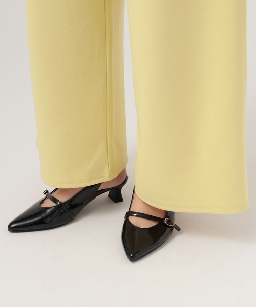 BAYFLOW（ベイフロー）の「[ストレッチ入り♪シワが目立ちにくい]ジョーゼットワイドパンツ（その他パンツ・レディース・ブラック/オフホワイト/イエロー・SMALL/MEDIUM）」の18枚目の写真