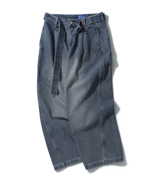 DECET(デケト)の「Belted Barrel Wide Leg Jeans DCPT072Blue(デニムパンツ・メンズ・その他・26/28/30/32/34)」の2枚目の写真