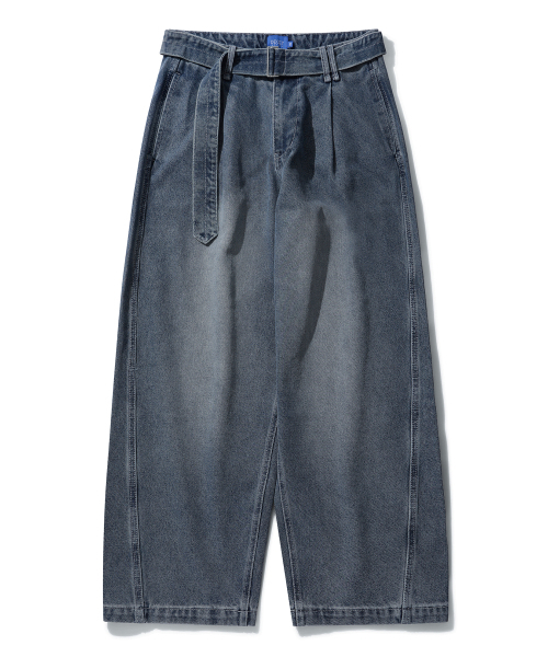 DECET(デケト)の「Belted Barrel Wide Leg Jeans DCPT072Blue(デニムパンツ・メンズ・その他・26/28/30/32/34)」の3枚目の写真