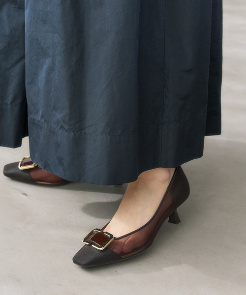5cmスクエアチュールバックルパンプス（パンプス）｜LE TALON