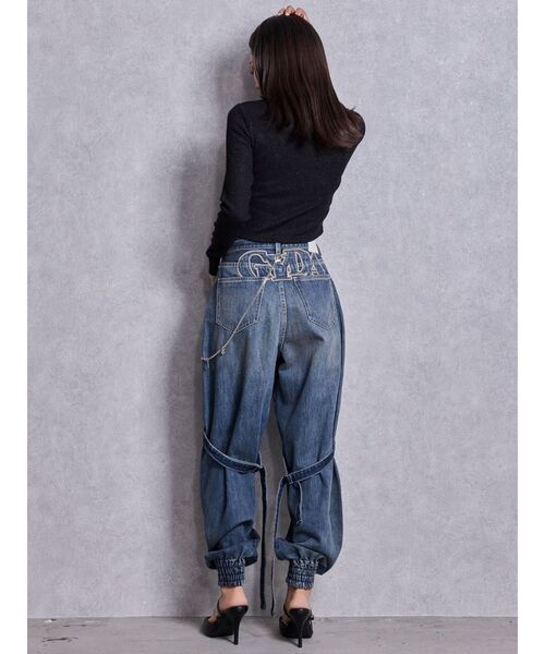 GYDA（ジェイダ）の「ハイウエストGYDA chainデザインジョガーデニムパンツ（デニムパンツ・レディース・ライトブルー/ブルー・MEDIUM/SMALL）」の21枚目の写真