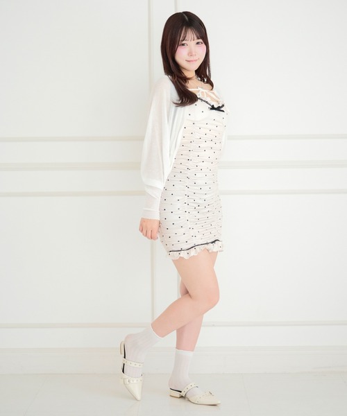 ALLuRing ChaRm(アリュリングチャーム)の「Gathered Dot Frill Mermaid Mini Dress / ギャザードットフリルマーメイドミニワンピース(ワンピース・レディース・ホワイト・FREE)」の16枚目の写真