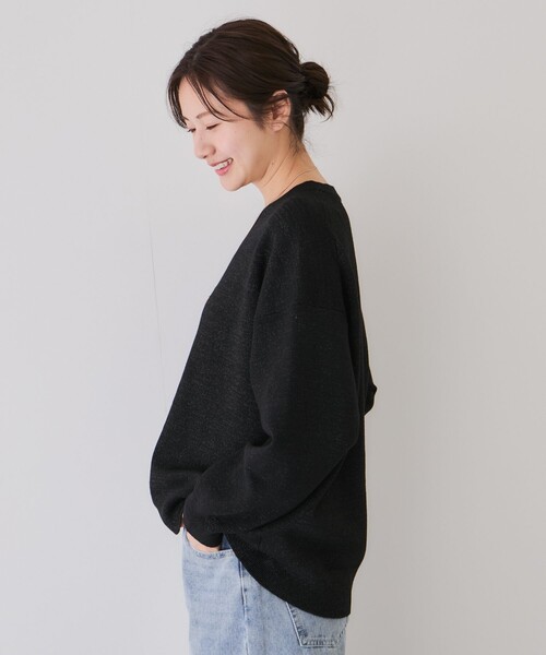 Jayro(ジャイロ)の「ラメスウェットライクニットプルオーバー(ニット/セーター・レディース・ピンク/ブラック系その他/グレー・FREE)」の5枚目の写真