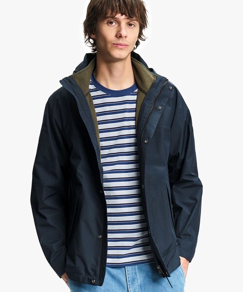 AIGLE(エーグル)の「GORE-TEX ゴアテックス 防風 防水 透湿 2レイヤー ジャケット T-KIT(マウンテンパーカー・メンズ・グレイッシュブルー/ダークネイビー・M/S/XL/L)」の11枚目の写真