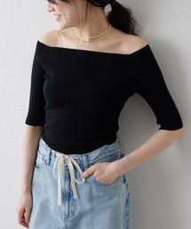 THE PAUSE | 【THE PAUSE】オフショルハーフスリーブプルオーバー(ニット/セーター)