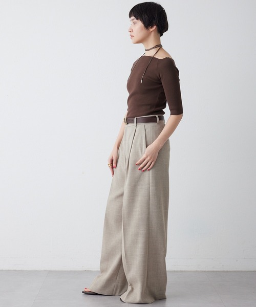 THE PAUSE（ザ ポーズ）の「【THE PAUSE】オフショルハーフスリーブプルオーバー（ニット/セーター・レディース・ブラウン/チャコールグレー/ブラック・FREE）」の16枚目の写真