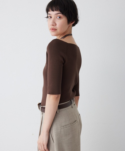 THE PAUSE（ザ ポーズ）の「【THE PAUSE】オフショルハーフスリーブプルオーバー（ニット/セーター・レディース・ブラウン/チャコールグレー/ブラック・FREE）」の17枚目の写真