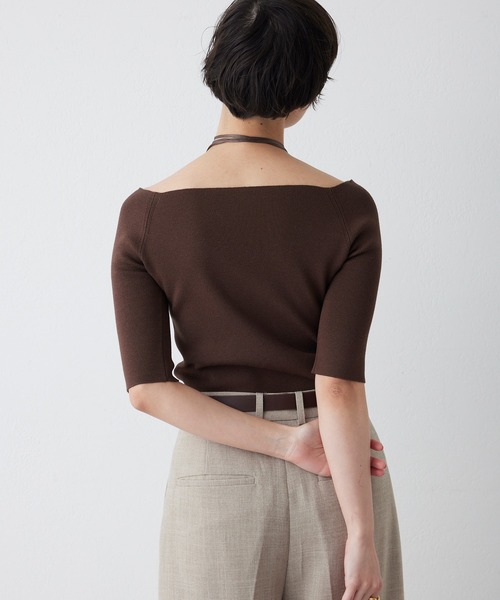 THE PAUSE（ザ ポーズ）の「【THE PAUSE】オフショルハーフスリーブプルオーバー（ニット/セーター・レディース・ブラウン/チャコールグレー/ブラック・FREE）」の18枚目の写真