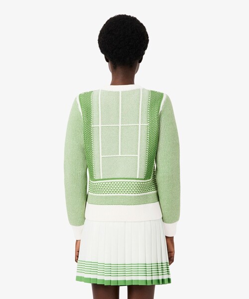 LACOSTE（ラコステ）の「テニスコートジャカードニットセーター（ニット/セーター・レディース・グリーン・36/38）」の3枚目の写真