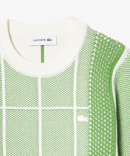 LACOSTE（ラコステ）の「テニスコートジャカードニットセーター（ニット/セーター・レディース・グリーン・36/38）」の5枚目の写真