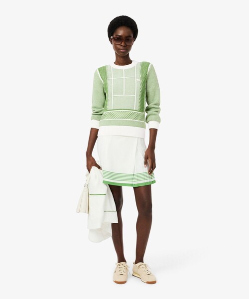 LACOSTE（ラコステ）の「テニスコートジャカードニットセーター（ニット/セーター・レディース・グリーン・36/38）」の7枚目の写真