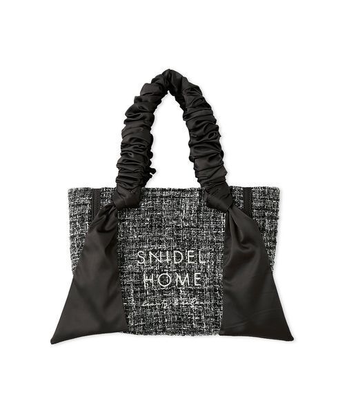スナイデルホーム snidel ツイードリボンバッグ 黒 ブラック ツイードリボンバッグ（ハンドバッグ）｜SNIDEL HOME（スナイデル