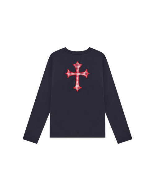 TANSANMAGNESIUM(タンサン マグネシウム)の「クロスアプリケロングスリーブ(ネイビー)(Tシャツ/カットソー・レディース・その他・1/2)」の11枚目の写真