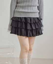 Heather | コットンレースフリルミニスカート　666420(スカート)