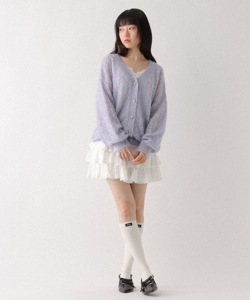 Heather(ヘザー)の「コットンレースフリルミニスカート 666420(スカート・レディース・アイボリー/ブラック・FREE)」の12枚目の写真