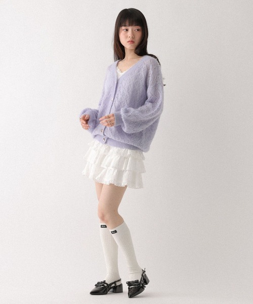 Heather(ヘザー)の「コットンレースフリルミニスカート 666420(スカート・レディース・アイボリー/ブラック・FREE)」の13枚目の写真