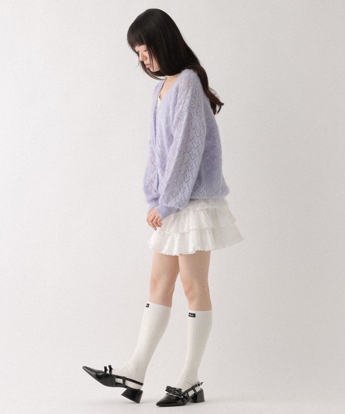 Heather(ヘザー)の「コットンレースフリルミニスカート 666420(スカート・レディース・アイボリー/ブラック・FREE)」の14枚目の写真