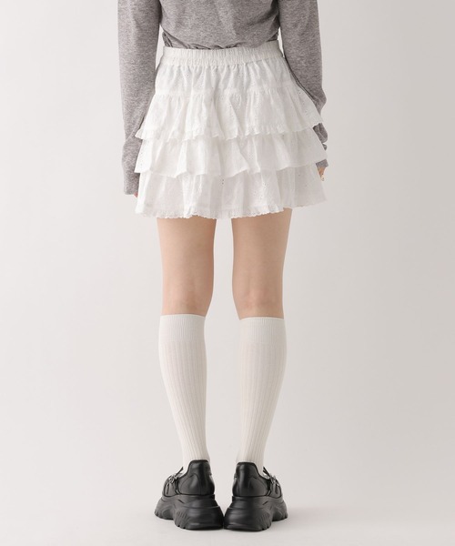 Heather(ヘザー)の「コットンレースフリルミニスカート 666420(スカート・レディース・アイボリー/ブラック・FREE)」の21枚目の写真