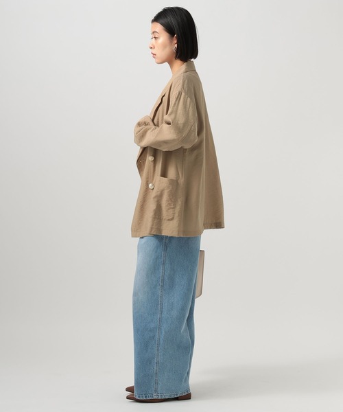 BAYFLOW（ベイフロー）の「[上品な透け感]シアージャケット（テーラードジャケット・レディース・ネイビー/ベージュ/カーキ・MEDIUM/SMALL）」の6枚目の写真