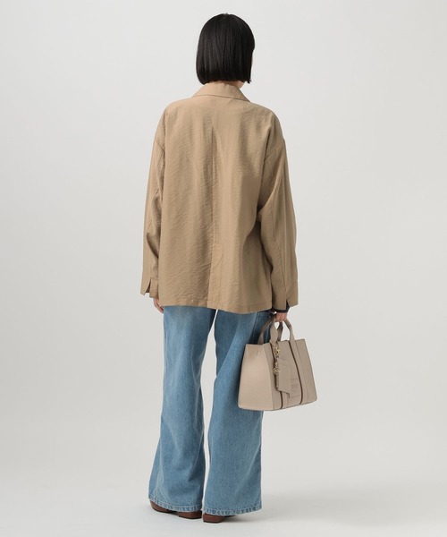 BAYFLOW（ベイフロー）の「[上品な透け感]シアージャケット（テーラードジャケット・レディース・ネイビー/ベージュ/カーキ・MEDIUM/SMALL）」の7枚目の写真