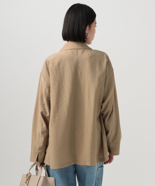 BAYFLOW（ベイフロー）の「[上品な透け感]シアージャケット（テーラードジャケット・レディース・ネイビー/ベージュ/カーキ・MEDIUM/SMALL）」の8枚目の写真