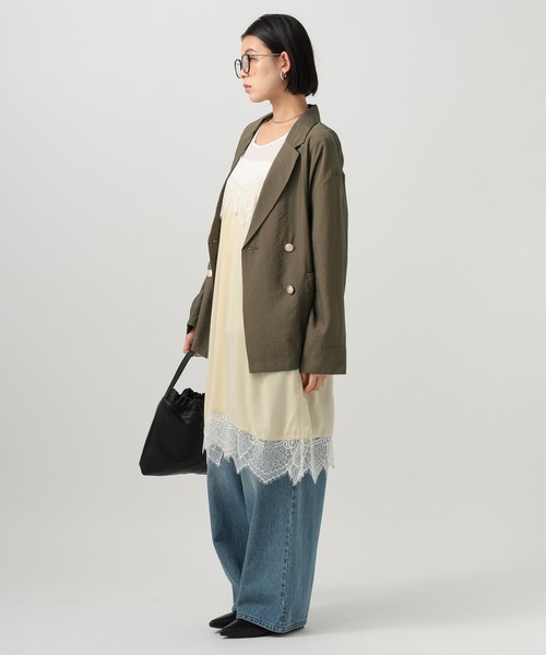 BAYFLOW（ベイフロー）の「[上品な透け感]シアージャケット（テーラードジャケット・レディース・ネイビー/ベージュ/カーキ・MEDIUM/SMALL）」の10枚目の写真