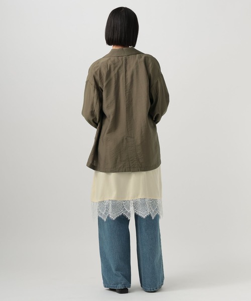 BAYFLOW（ベイフロー）の「[上品な透け感]シアージャケット（テーラードジャケット・レディース・ネイビー/ベージュ/カーキ・MEDIUM/SMALL）」の11枚目の写真