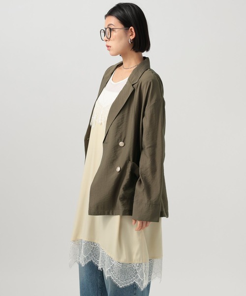 BAYFLOW（ベイフロー）の「[上品な透け感]シアージャケット（テーラードジャケット・レディース・ネイビー/ベージュ/カーキ・MEDIUM/SMALL）」の14枚目の写真