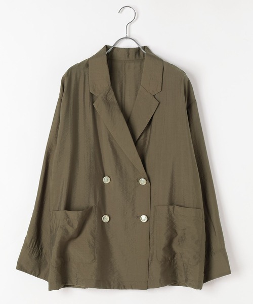 BAYFLOW（ベイフロー）の「[上品な透け感]シアージャケット（テーラードジャケット・レディース・ネイビー/ベージュ/カーキ・MEDIUM/SMALL）」の17枚目の写真