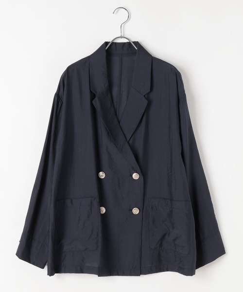 BAYFLOW（ベイフロー）の「[上品な透け感]シアージャケット（テーラードジャケット・レディース・ネイビー/ベージュ/カーキ・MEDIUM/SMALL）」の18枚目の写真