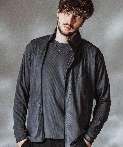 NO ID.(ノーアイディ)の「【NO ID.】Asymmetry ZIP Cardigan / アシンメトリージップカーディガン(カーディガン/ボレロ・メンズ・グレー/ホワイト/ブラック・ONE SIZE)」の3枚目の写真