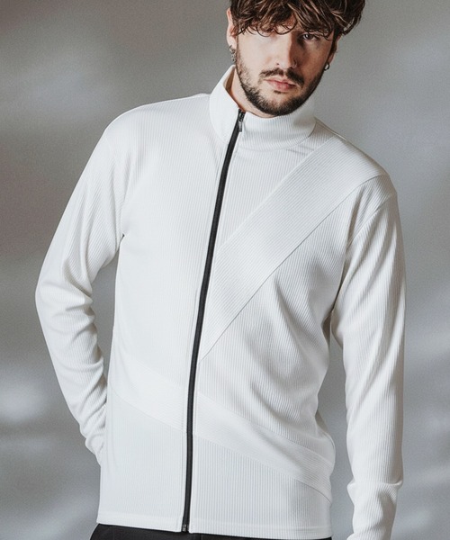 NO ID.(ノーアイディ)の「【NO ID.】Asymmetry ZIP Cardigan / アシンメトリージップカーディガン(カーディガン/ボレロ・メンズ・グレー/ホワイト/ブラック・ONE SIZE)」の2枚目の写真