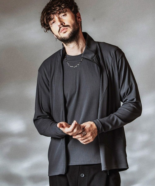 NO ID.(ノーアイディ)の「【NO ID.】Asymmetry ZIP Cardigan / アシンメトリージップカーディガン(カーディガン/ボレロ・メンズ・グレー/ホワイト/ブラック・ONE SIZE)」の10枚目の写真