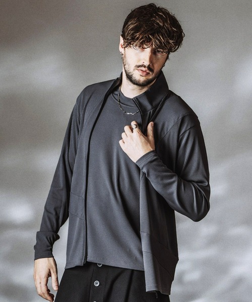 NO ID.(ノーアイディ)の「【NO ID.】Asymmetry ZIP Cardigan / アシンメトリージップカーディガン(カーディガン/ボレロ・メンズ・グレー/ホワイト/ブラック・ONE SIZE)」の14枚目の写真