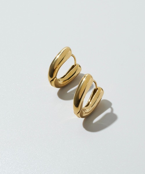 GOLDY(ゴールディ)の「【金属アレルギー軽減】プランプ フープ ワンタッチ ステンレス ピアス(ピアス(両耳用)・レディース・シルバー/ゴールド・FREE)」の8枚目の写真