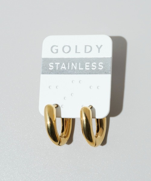 GOLDY(ゴールディ)の「【金属アレルギー軽減】プランプ フープ ワンタッチ ステンレス ピアス(ピアス(両耳用)・レディース・シルバー/ゴールド・FREE)」の10枚目の写真
