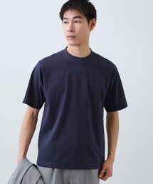 【ジャケットインにおすすめ】ビジネス半袖Tシャツ 洗濯機OK/襟高