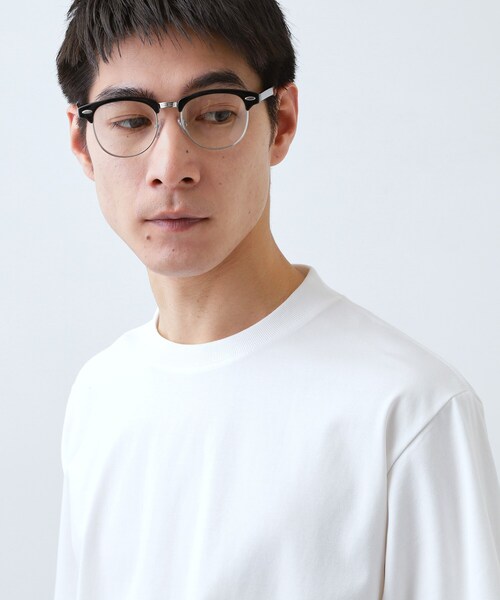THE SHOP TK (ザ ショップ ティーケー )の「【ジャケットインにおすすめ】ビジネス半袖Tシャツ 洗濯機OK/襟高(Tシャツ/カットソー・メンズ・ライトグレー/ネイビー/オフホワイト・04/01/02/03)」の4枚目の写真