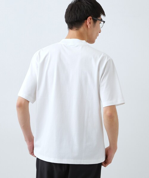 THE SHOP TK (ザ ショップ ティーケー )の「【ジャケットインにおすすめ】ビジネス半袖Tシャツ 洗濯機OK/襟高(Tシャツ/カットソー・メンズ・ライトグレー/ネイビー/オフホワイト・04/01/02/03)」の5枚目の写真