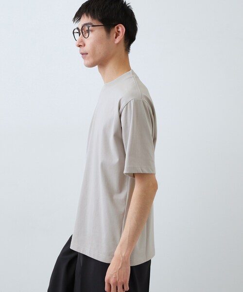 THE SHOP TK (ザ ショップ ティーケー )の「【ジャケットインにおすすめ】ビジネス半袖Tシャツ 洗濯機OK/襟高(Tシャツ/カットソー・メンズ・ライトグレー/ネイビー/オフホワイト・04/01/02/03)」の10枚目の写真