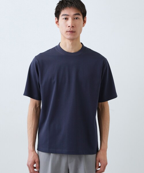 THE SHOP TK (ザ ショップ ティーケー )の「【ジャケットインにおすすめ】ビジネス半袖Tシャツ 洗濯機OK/襟高(Tシャツ/カットソー・メンズ・ライトグレー/ネイビー/オフホワイト・04/01/02/03)」の16枚目の写真