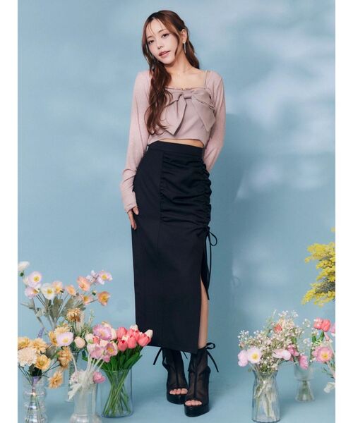 EATME（イートミー）の「BIGリボンキャミアンサンブル（シャツ/ブラウス・レディース・オフホワイト/ピンク/グレー・FREE）」の14枚目の写真