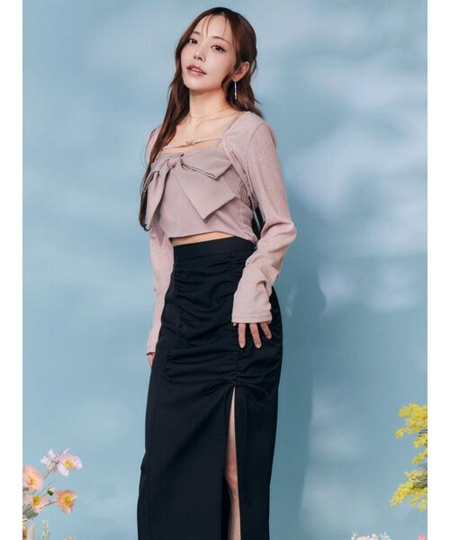 EATME（イートミー）の「BIGリボンキャミアンサンブル（シャツ/ブラウス・レディース・オフホワイト/ピンク/グレー・FREE）」の16枚目の写真