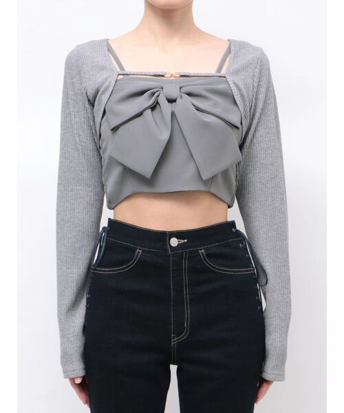 EATME（イートミー）の「BIGリボンキャミアンサンブル（シャツ/ブラウス・レディース・オフホワイト/ピンク/グレー・FREE）」の18枚目の写真