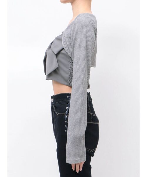 EATME（イートミー）の「BIGリボンキャミアンサンブル（シャツ/ブラウス・レディース・オフホワイト/ピンク/グレー・FREE）」の19枚目の写真